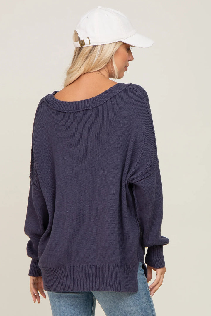 My Cozy At Home Sweater (Blueberry)