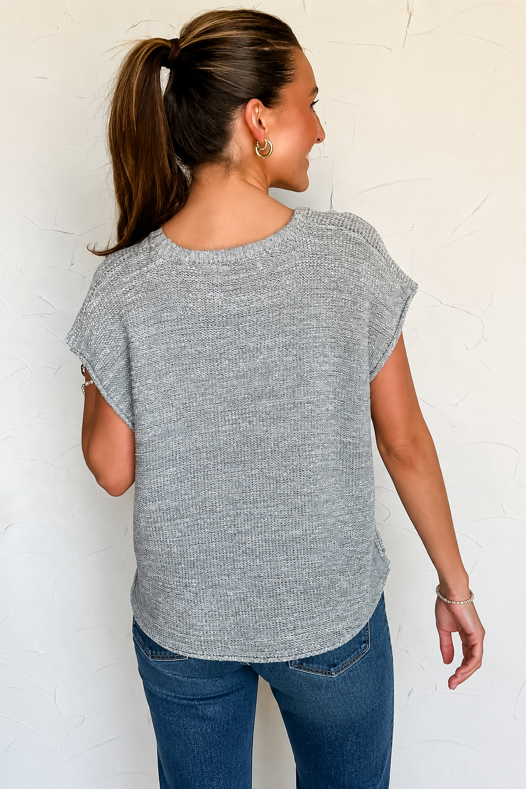 Zen Knit Sweater Tee (Heather Grey)