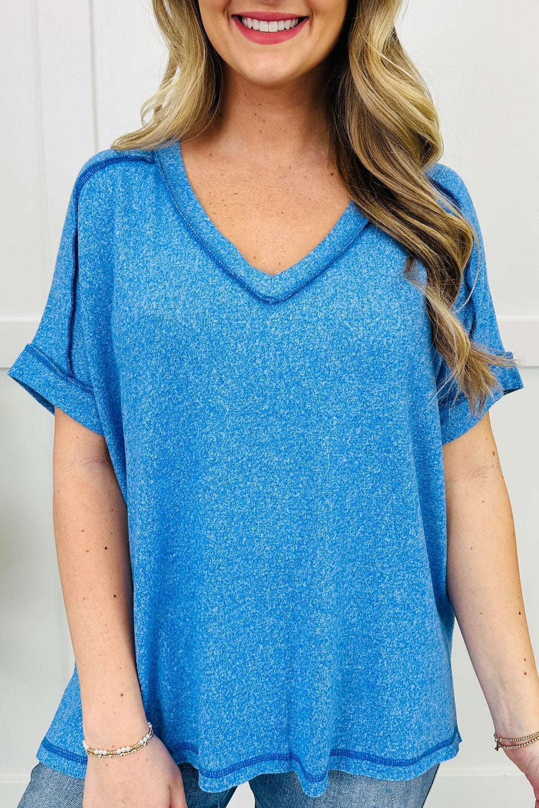 Zen Hacci Knit V Tee (Ocean Blue)