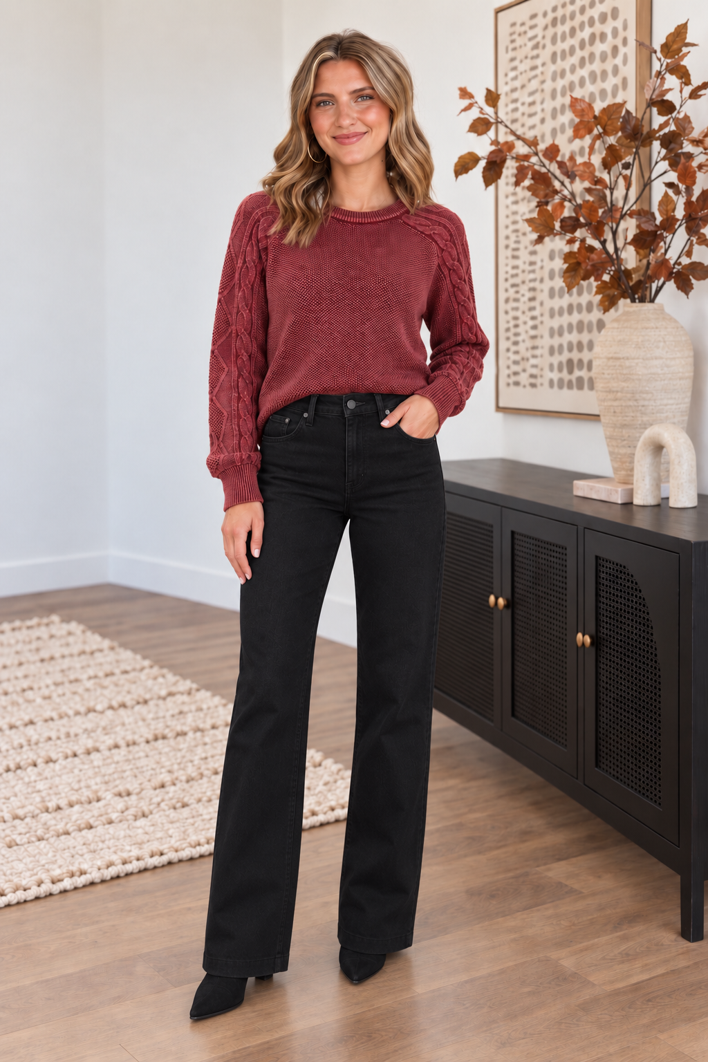 Silver Avery High Rise Trouser - 31" (Black)