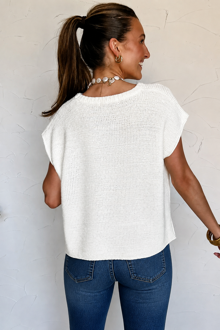 Zen Knit Sweater Tee (Ivory)