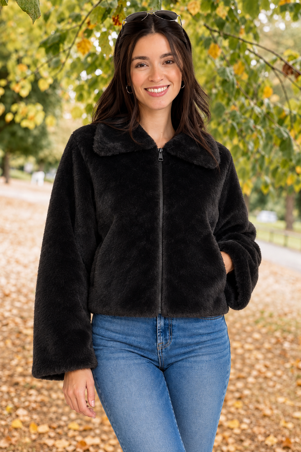 Zen Faux Fur Jacket (Black)