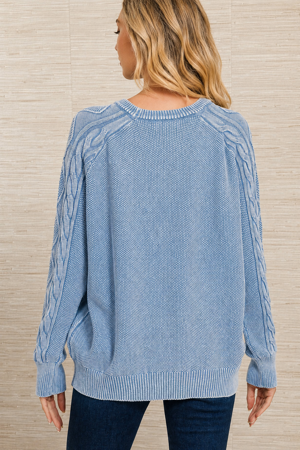 Zen Mabel Cotton Sweater (Dusty Blue)