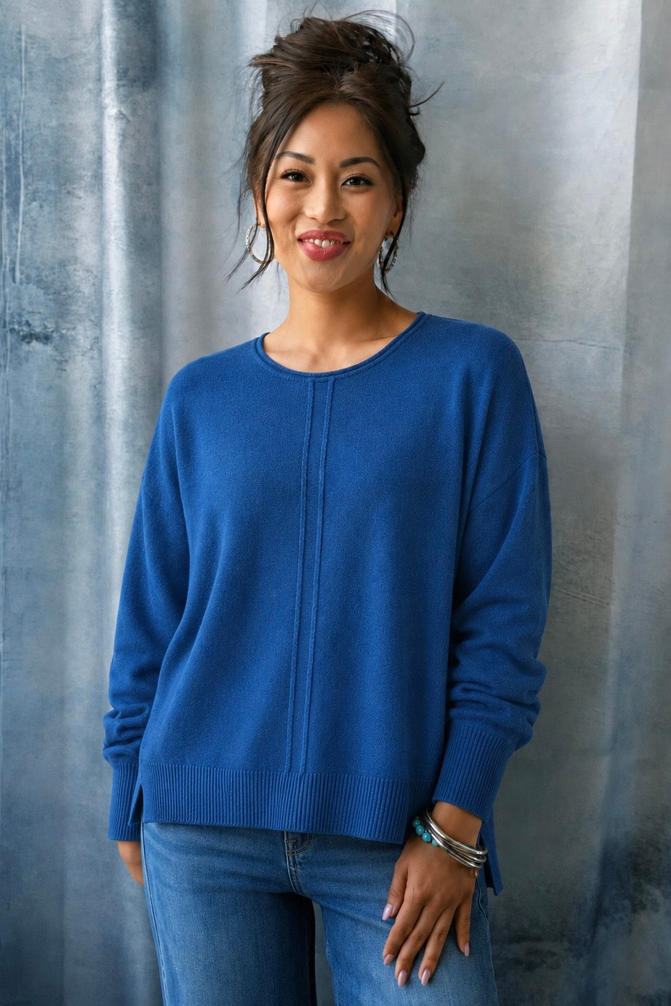 Zen Aubrey Knit Sweater (Light Navy)