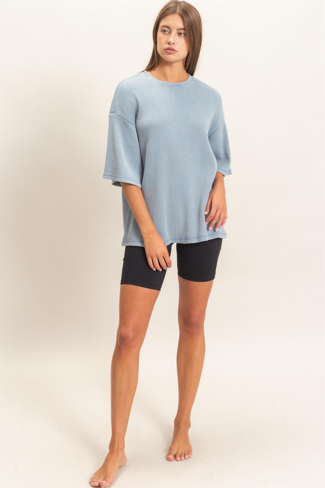 HYFVE Cotton Waffle Tee (Dusty Blue)
