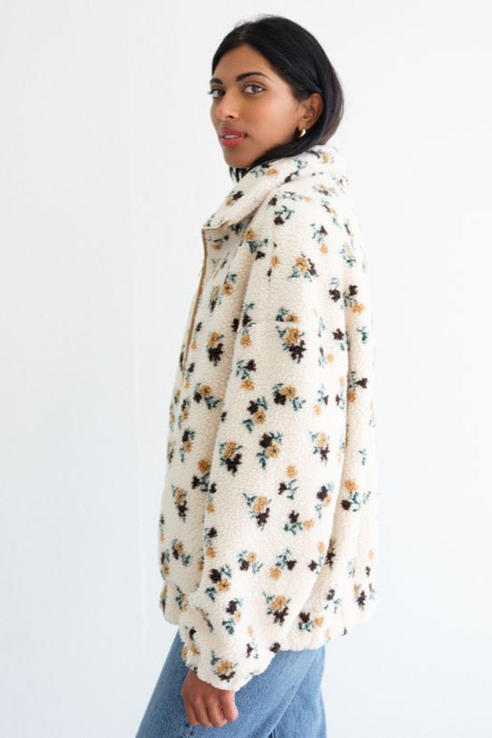 Brunette The Label Floral Sherpa Jacket