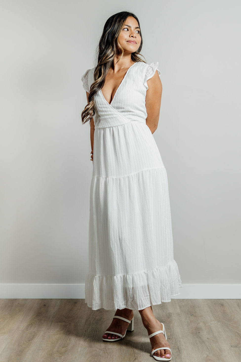 Lovestitch Talia Midi Dress (Off White)