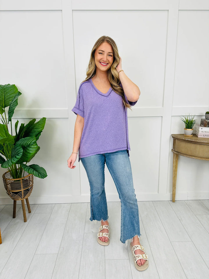 Zen Hacci Knit V Tee (Lavender)