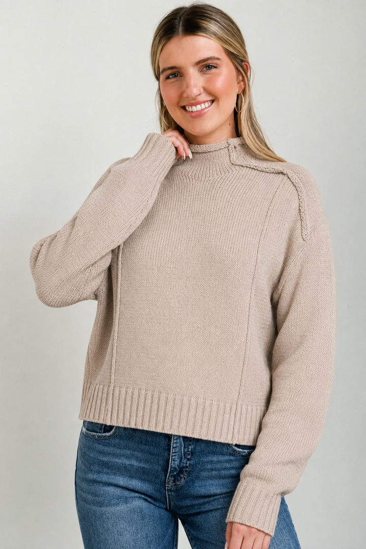 Zen Iris Knit Sweater (Heather Mocha)