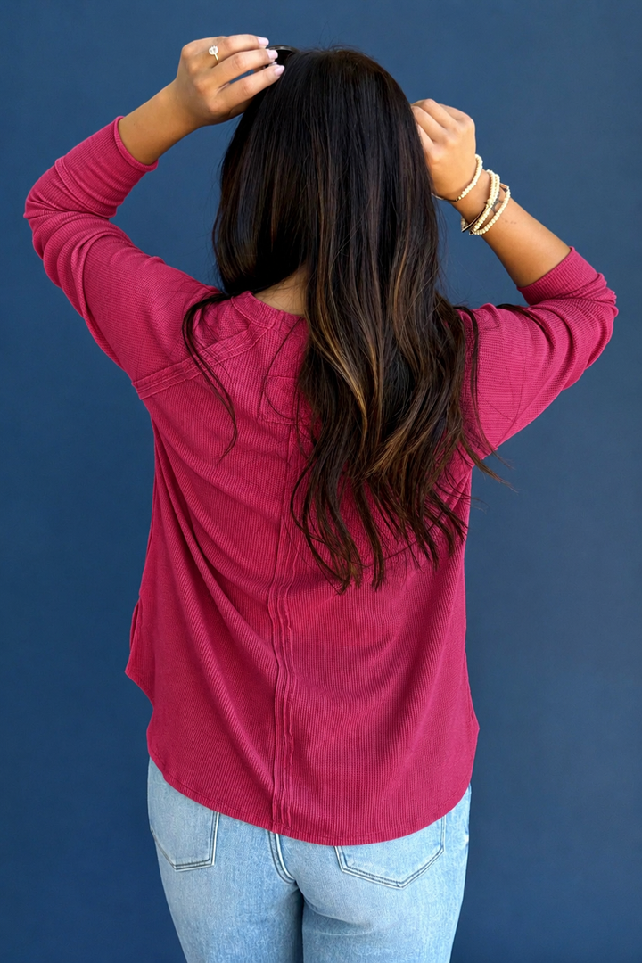 Zen Relaxed Waffle Top (Cabernet)