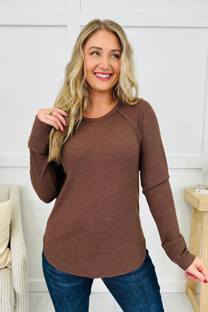 Zen Baby Waffle Long Sleeve Tee  (Brown)