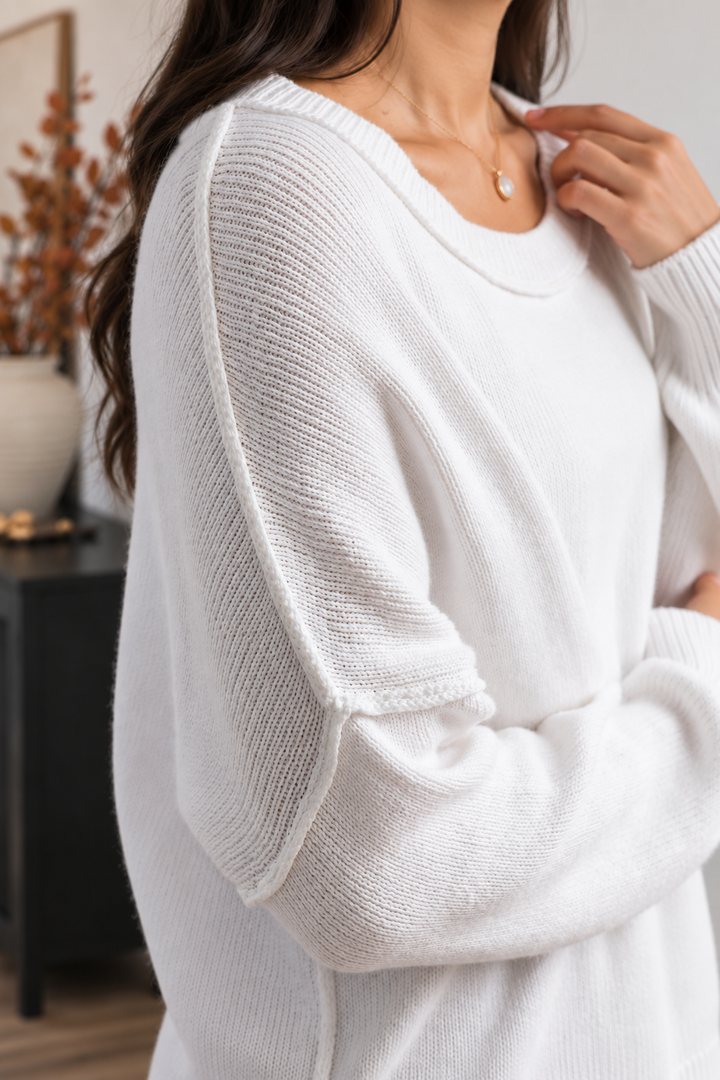 My Cozy At Home Sweater (White)