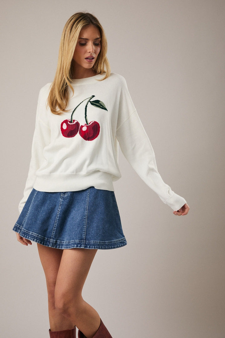 Sunday Edition Lightweight Cherry Sweater