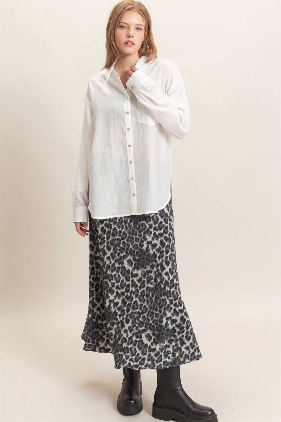 HYFVE Crinkled Button Down Shirt (Off White)