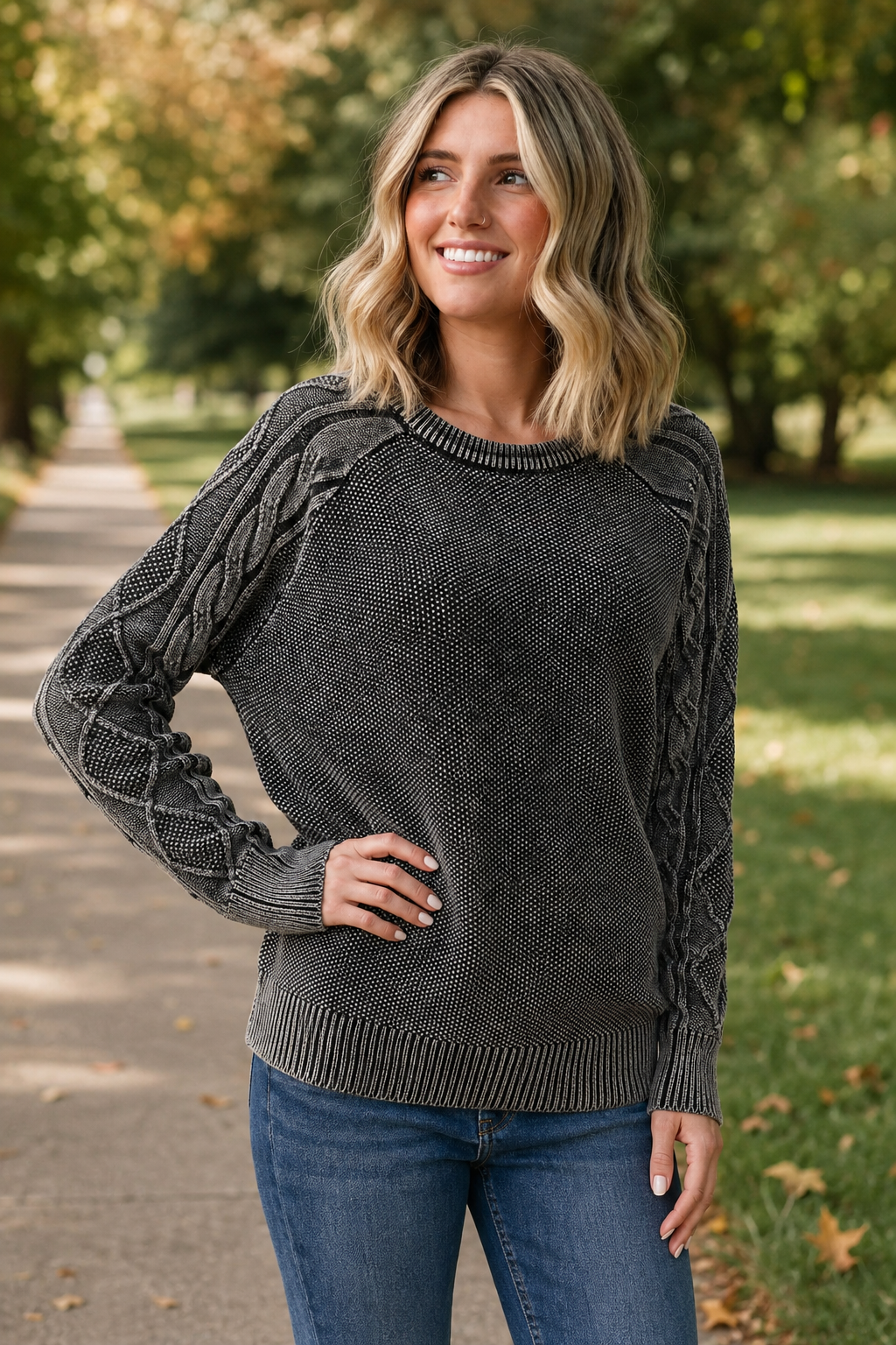 Zen Mabel Cotton Sweater (Black)
