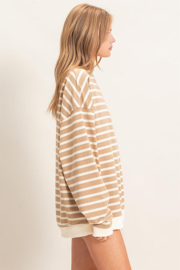 HYFVE Striped Sweatshirt (Taupe/Cream)