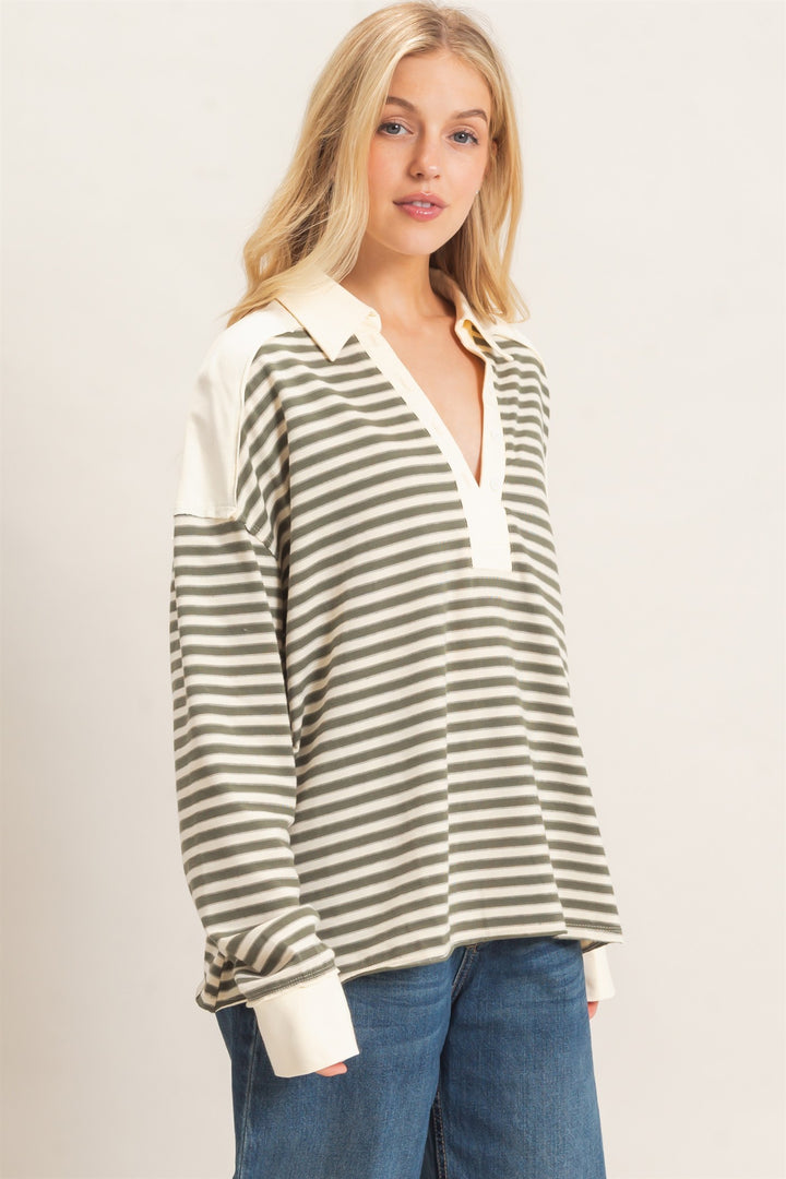 HYFVE Henley Sweatshirt (Olive/Grey)