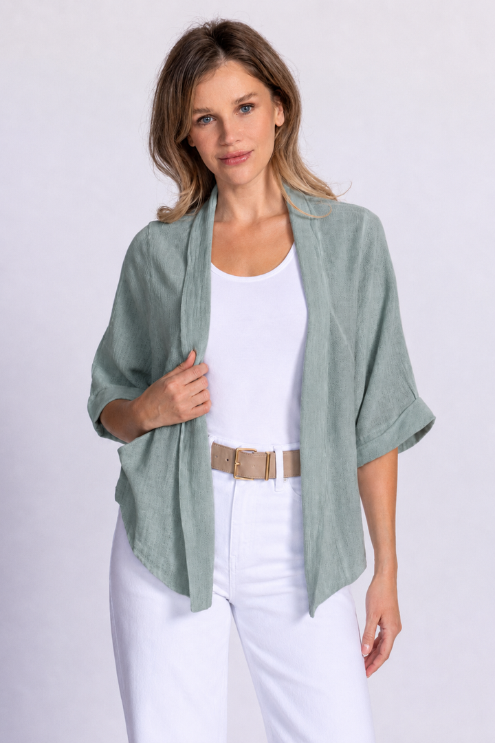 Meo Linen Savona Cardigan (Light Teal)