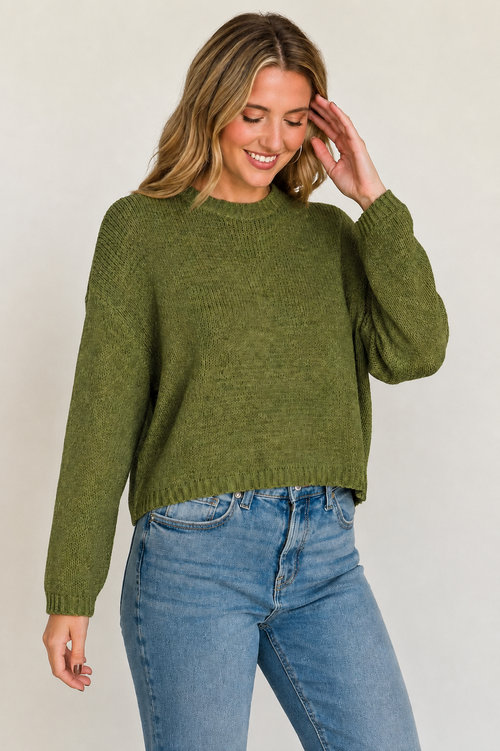Zen Lightweight Sylvia Sweater (Light Olive)