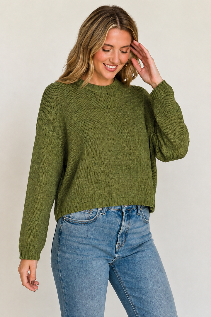 Zen Lightweight Sylvia Sweater (Light Olive)
