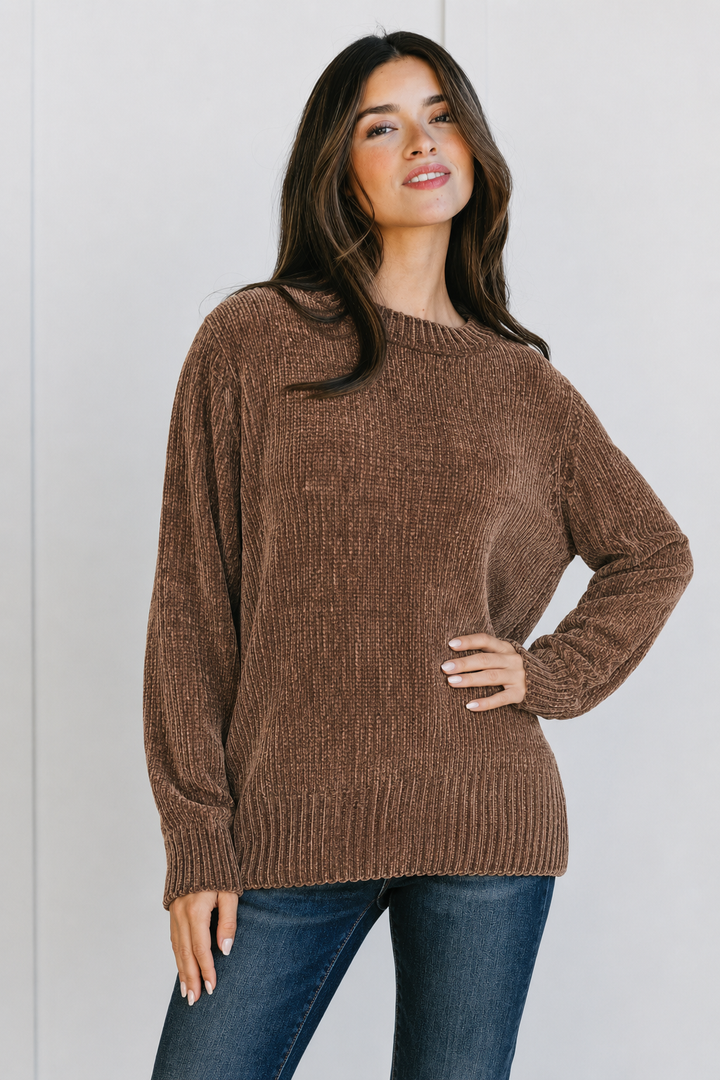 Zen Chenille Rib Sweater (Cedar Brown)