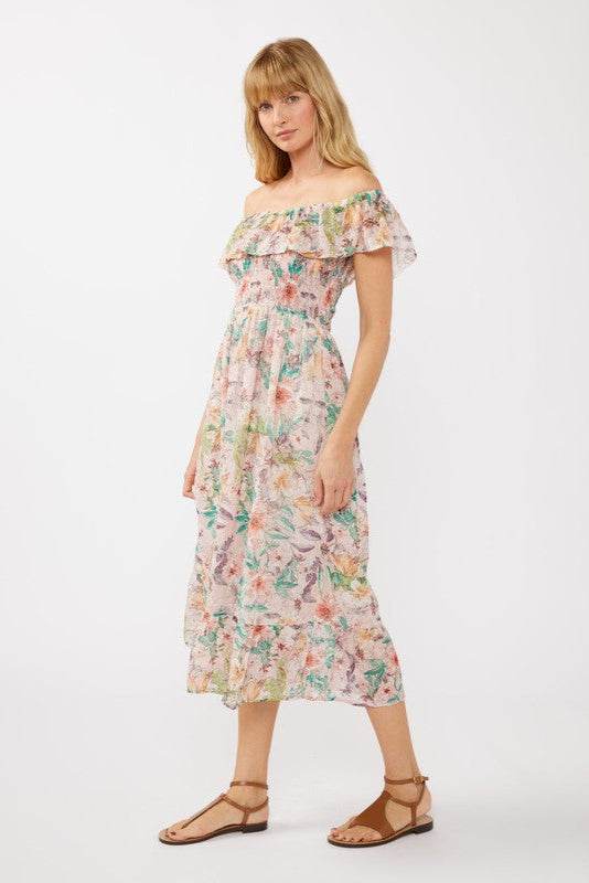 Lovestitch Chiffon Floral Midi Dress