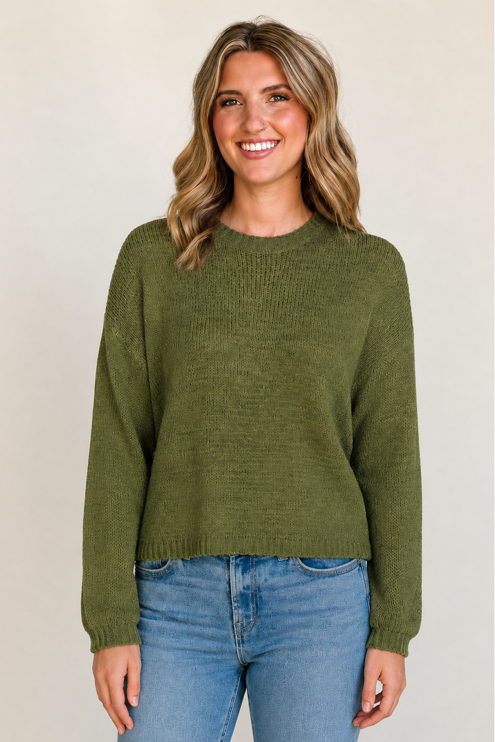 Zen Lightweight Sylvia Sweater (Light Olive)