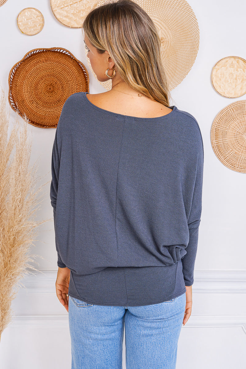Jolie All Day Slouch Top (Pewter)