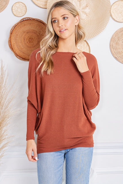 Jolie All Day Slouch Top (Cognac)