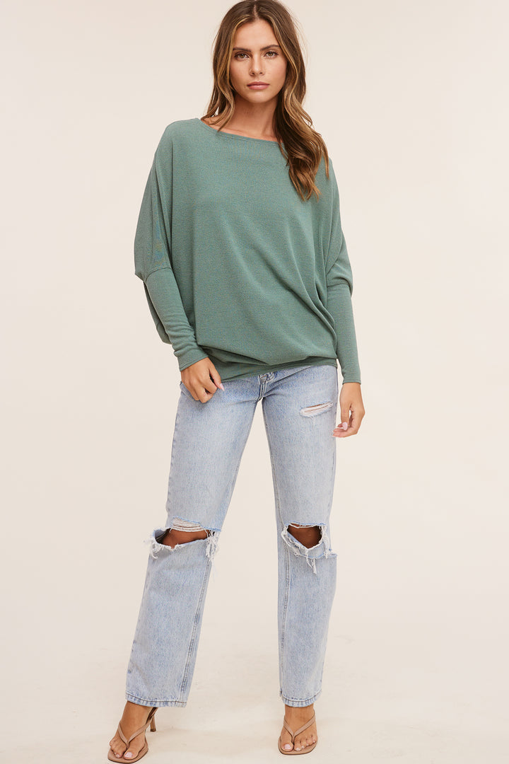 Jolie All Day Slouch Top (Lagoon Green)