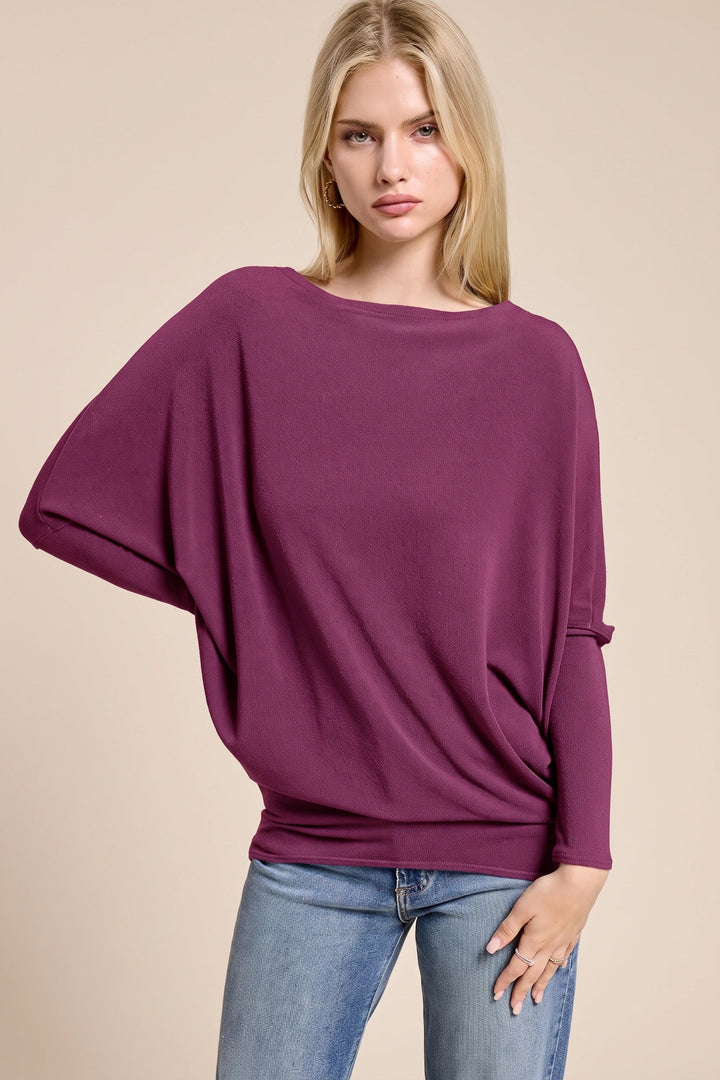 Jolie All Day Slouch Top (Deep Raspberry)