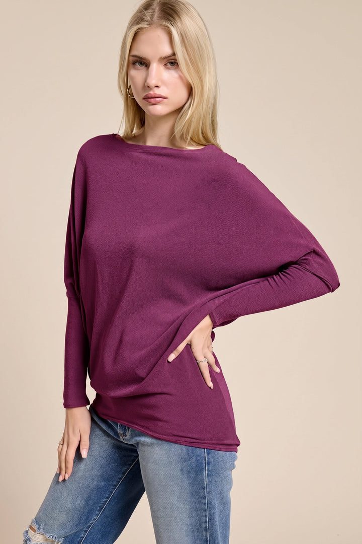 Jolie All Day Slouch Top (Deep Raspberry)
