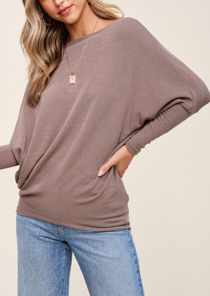 Jolie All Day Slouch Top (Mushroom)