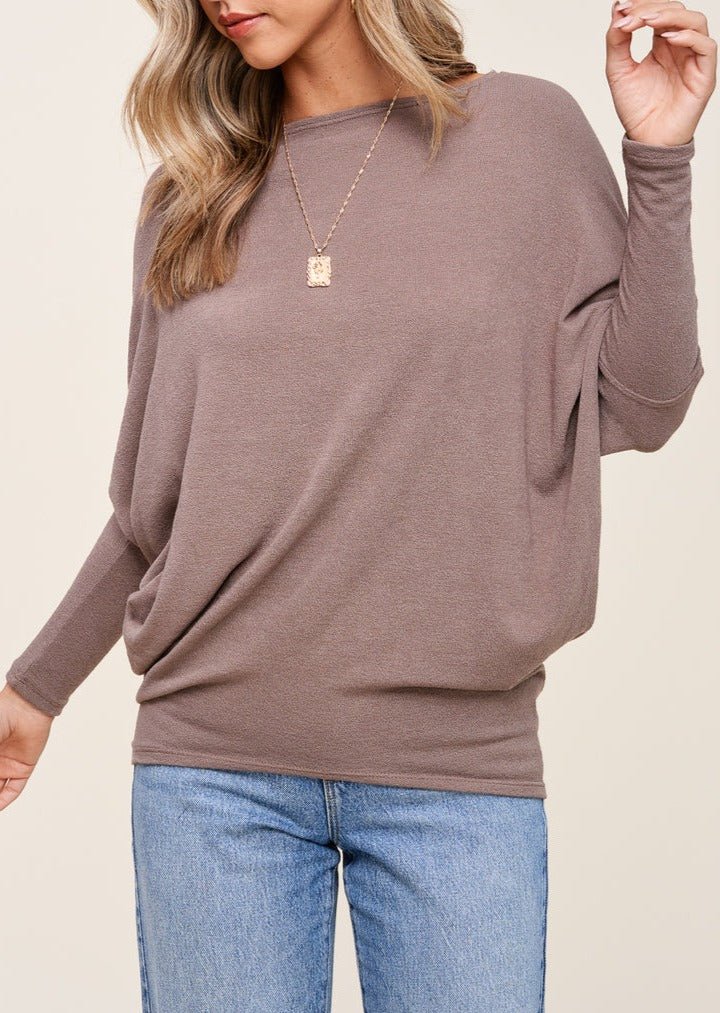 Jolie All Day Slouch Top (Mushroom)