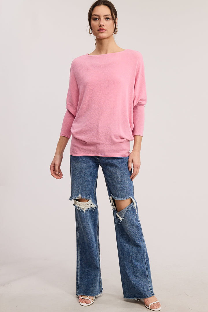 Jolie All Day Slouch Top (Flamingo)