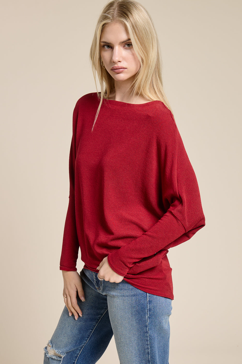 Jolie All Day Slouch Top (Wine)