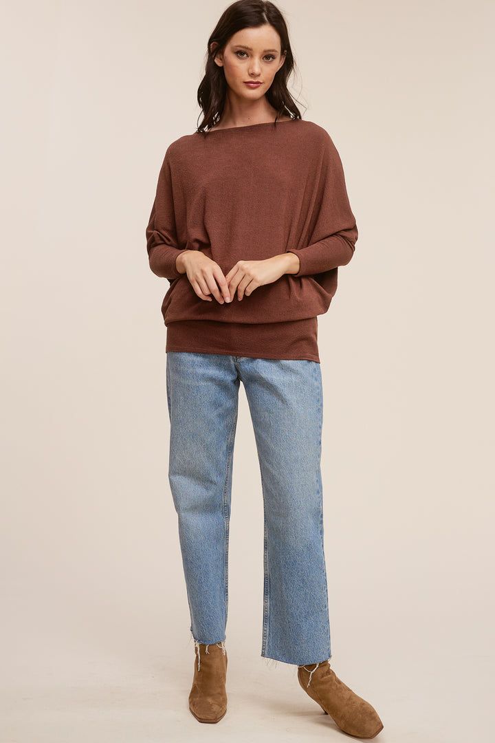 Jolie All Day Slouch Top (Chestnut)