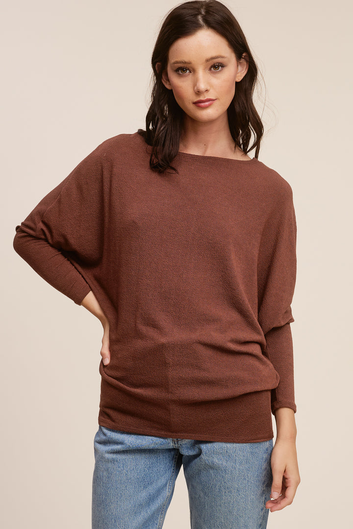 Jolie All Day Slouch Top (Chestnut)