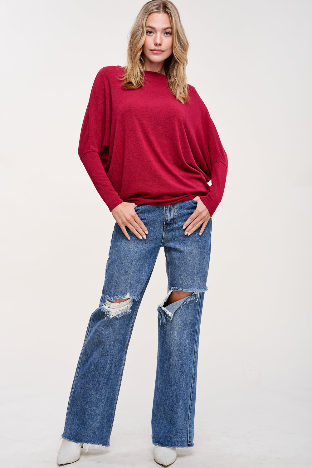 Jolie All Day Slouch Top (Wine)