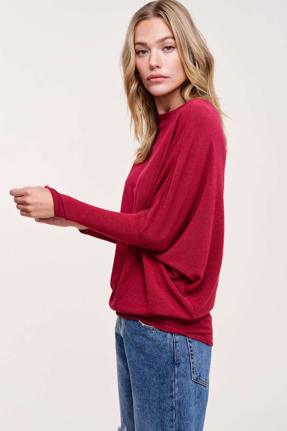 Jolie All Day Slouch Top (Wine)