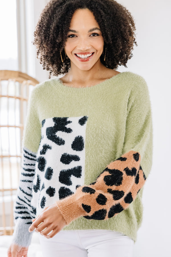 My Cozy Fuzzy Animal Sweater (Mint)