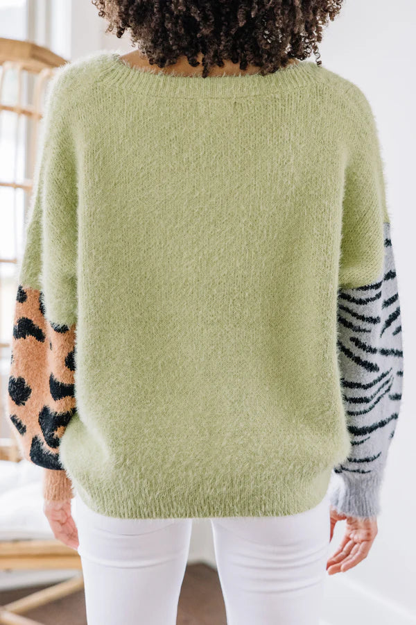 My Cozy Fuzzy Animal Sweater (Mint)