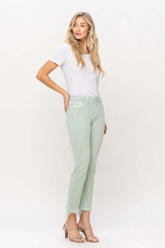 Vervet Mid Rise Slim Ankle Jean (Mint)