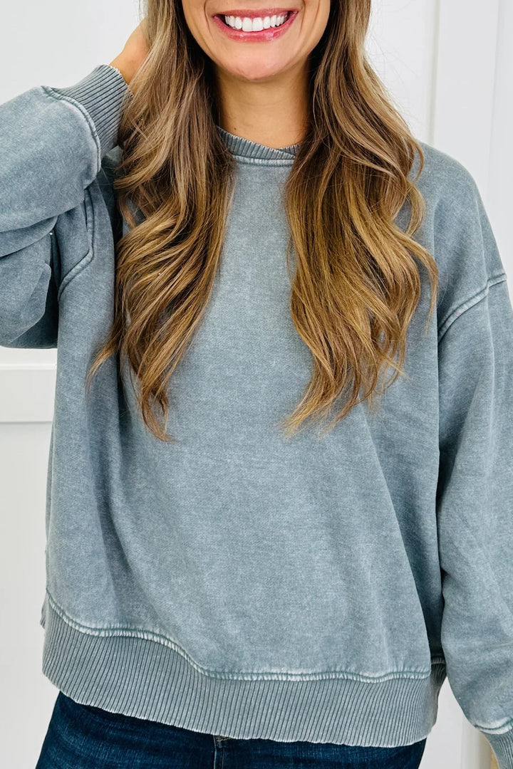 Zen Oversized Fleece Sweatshirt (Ash Jade)