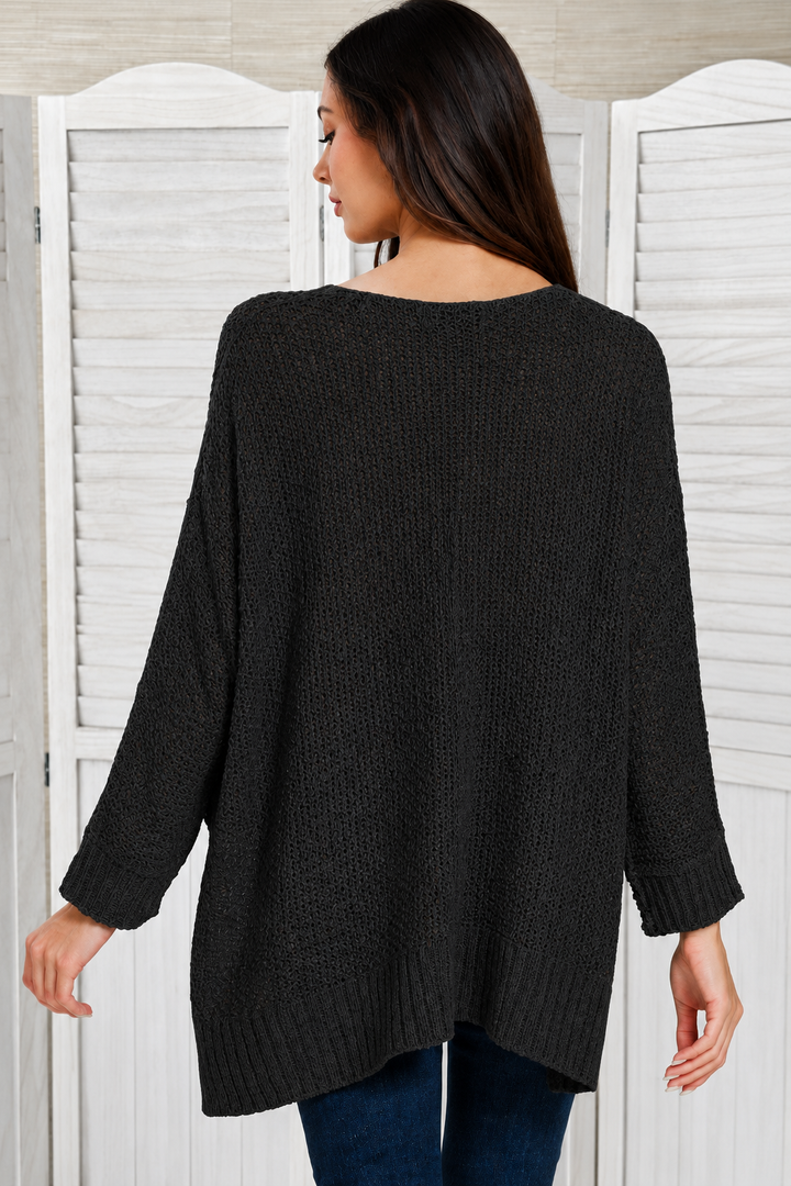 Zen Airy Knit Sweater (Black)