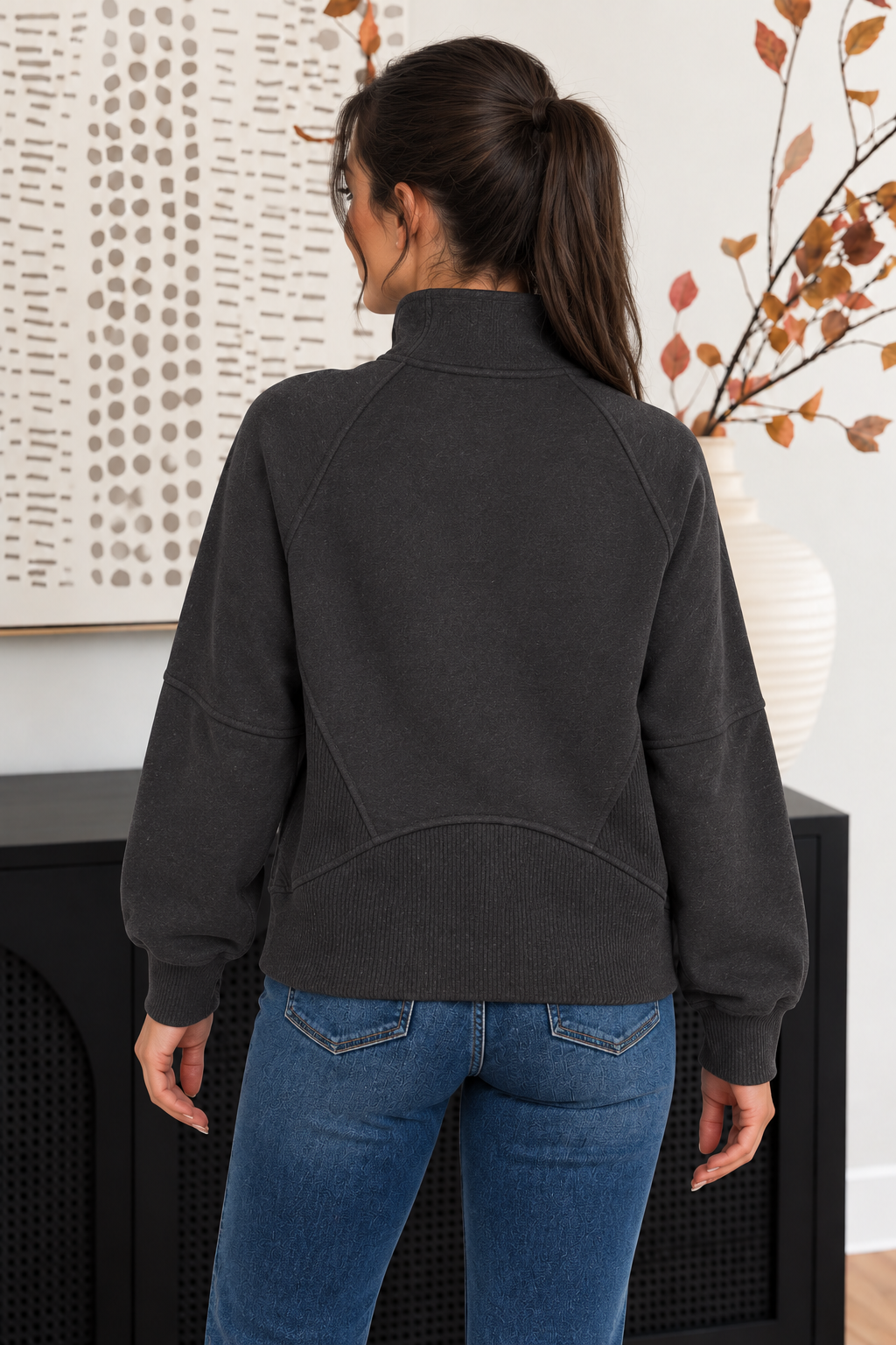 Zen Half Zip Fleece Pullover (Black)
