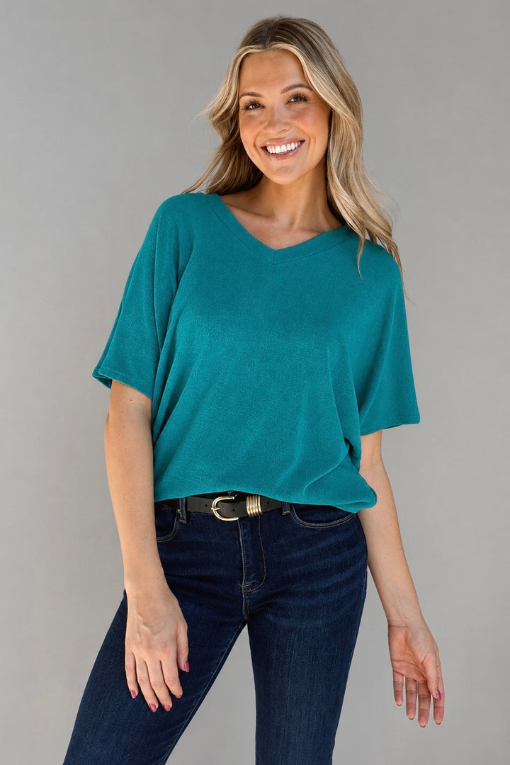 Jolie Slouchy Dolman Tee (Spruce)