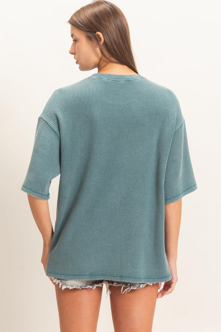 HYFVE Cotton Waffle Tee (Dark Teal)