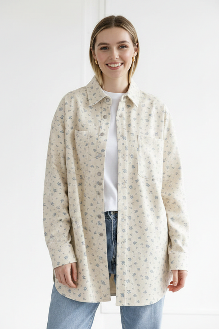 Brunette The Label Shania Jacket (Cream/Blue)