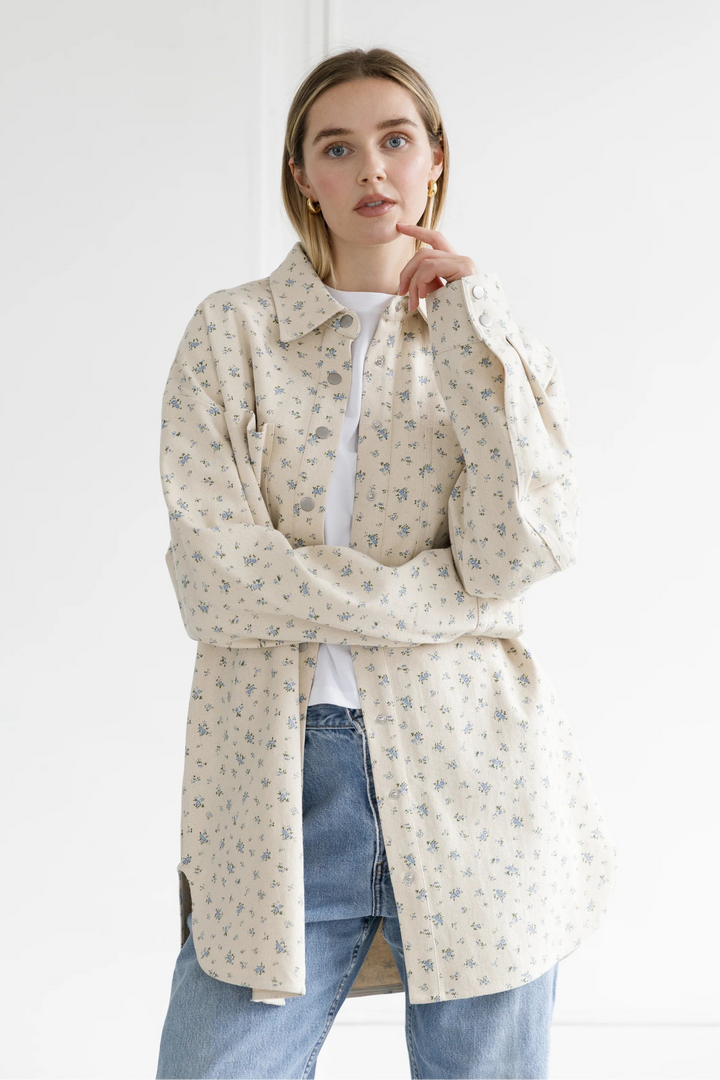 Brunette The Label Shania Jacket (Cream/Blue)